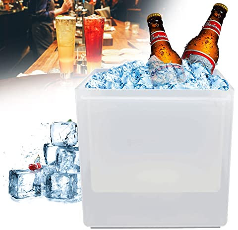 LED Eiskübel, 3.5L Sektkühler mit Multi Farbwechsel Getränkebehälter Champagner Wein Bier Getränke Flaschenkühler für Party Heim Bar Club Thema