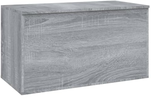 vidaXL Baúl de Almacenaje Cofre Caja Muebles de Almacenamiento Armario Mesita Mesa Organizador Madera Contrachapada Gris Sonoma 84x42x46 cm