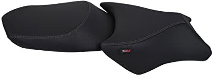 Moto Discovery Funda de Asiento Compatible con BMW K1200GT 2006-2008 Negra con Costuras Grises