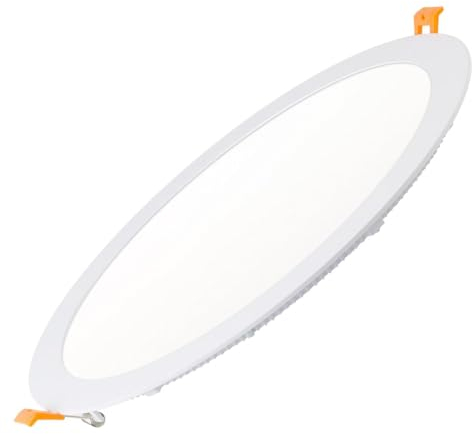 LEDKIA LIGHTING - LED Einbaustrahler SuperSlim | 24W Leistung | 2000 Lumen | Rund Ø 280 mm | Aluminium | Einfache Montage | Energieeffizient | 5000K Kaltweiß