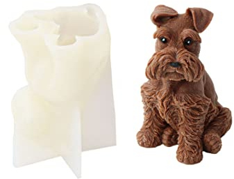 Xidmold 3D Hund Silikonform Kerzenform Seifenform Hund Silikon Formen Tier Backform für Tortendeko, Schokolade, Seife, Sojawachs Kerzen, Handwerk (Hund C)