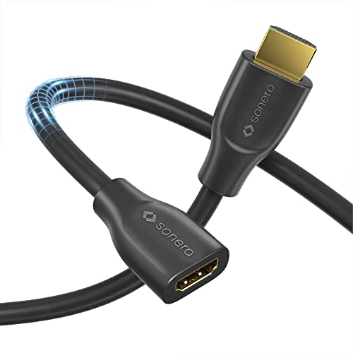 Sonero cavo di prolunga Premium High Speed ​​​​HDMI 4K, spina HDMI A a presa HDMI A, contatti dorati, doppia schermatura, 1, 50 m, nero