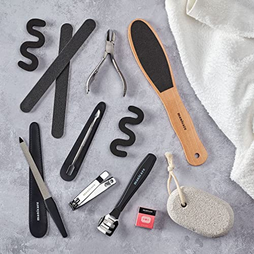 Manicare Pediküre-Set, professionelle Fußwerkzeuge, Feilen und Trimmen der Zehennägel, entfernt harte, trockene abgestorbene Haut, beseitigt Hühneraugen und Schwielen, Zehentrenner, Fußfeile,