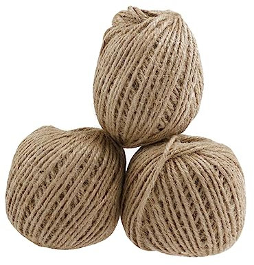 Uonlytech 3rouleaux Ficelle De Jute Naturelle pour DIY Emballage Jardinage Brins Solide