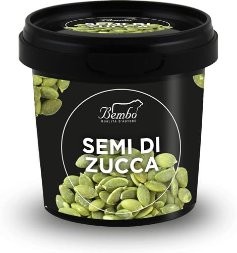 Semi Bembo: Semi di Zucca Decorticati 80g – Senza Sale – Fonte di Magnesio e Proteine – Confezione Salvafreschezza, Riutilizzabile e Riciclabile