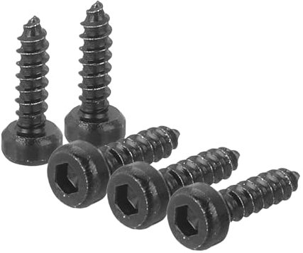 sourcing map M2 Hex Socket Head Cap Self-Tapping Screw, 60Pcs M2x8mm 304 Stainless Steel, Hexagon Socket Head Tapping Screws, Hex Drive, Self Tapping Point - Black