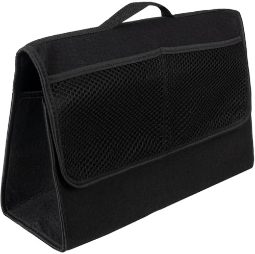 Kofferraumtasche Rutschfest Größe XL Robust Meshtasche Filz Schwarz für mehr Ordnung im Auto 24807