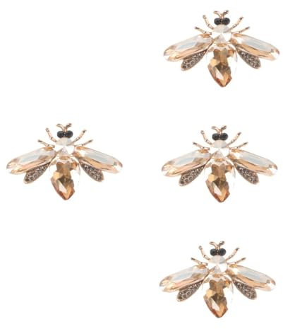 SOIMISS 4stücke Bienenbrosche Aus Kristall Goldene Tier-anstecknadel Elegante Retro-brosche Für Frauen Modisches Schmuckstück Für Partys Und Besondere Anlässe Leicht Und Funkelnd