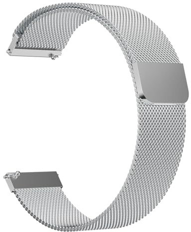 TOOBUR Schnellwechsel-Metallarmbänder, 22mm Edelstahl-Gliederarmband, Kompatibel mit Uhren mit 22 mm Anstoßbreite, Universalmodell, Ersatzarmband für Damen und Herren, Silber