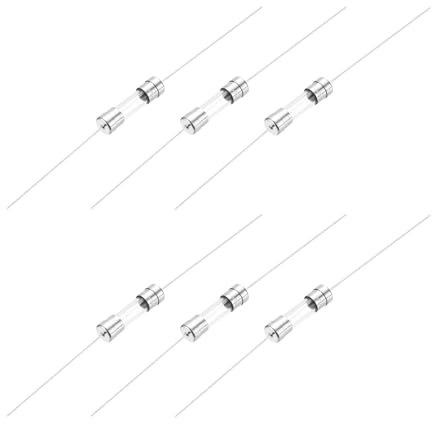 QUARKZMAN 2A Glassicherung 5x20mm, 6 Stück Schnellschlag Auslösecharakteristik 250V Sicherung mit Draht für Leiterplatten Elektronische Geräte Haushaltsgeräte