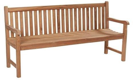 Home4You Gartenbank - B 180 cm - Braun - Teakholz massiv