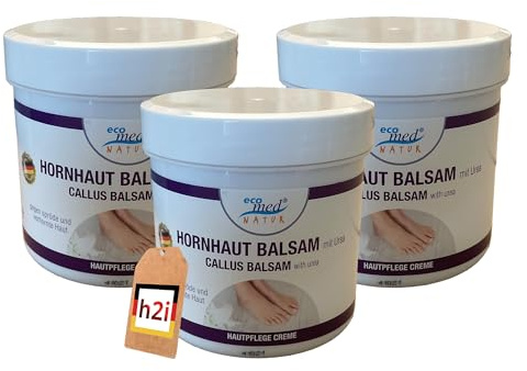 h2i Hornhaut Balsam | 3 x 250 ml | Anti Hornhaut & sanfte Fußpflege | reduziert Hornhaut und Schwielen sanft & effektiv