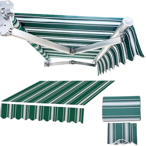 Markisenstoff Volant für Markise Ersatzstoff, Markisenbespannung Ersatzstoffe Markisenstoffen Sonnenschutz, Markisen Tuch Polyester mit PU-Beschichtung, Hochwertiges Ersatztuch(3.5x3m(11.5x9.8ft))