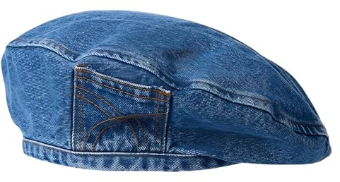 FloralGrace Denim basker dam vintage, Y2K mössor Kpop outfit, Painters hatt, skjutmössa dam, basker herr vinter, svart fransk baskermössa unisex(B)