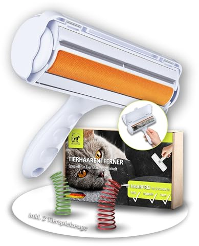 ORIENTPAW Profi Tierhaarentferner – Fusselrolle für Katzen Hunde - Fusselbürste effektive Reinigung – wiederverwendbarer Katzenhaarentferner Fusselrolle Tierhaare – Für Teppich Möbel Sofa Auto Weiß
