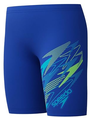 Speedo Boys Medley Logo Jammer Swim Trunks Swimmers Deep Sapphire/Mayan Blue Size 11-12 Years