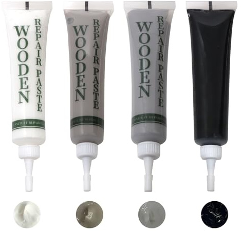 Laminate Floor Repair Kit, Black White Grey Oak Wood Filler for Scratches | Vinyl Floor Repair Kit, Touch Up Filler Wood Paint, Wooden Furniture Repair Kit for Cabinet Door Table Cracks Holes Stains