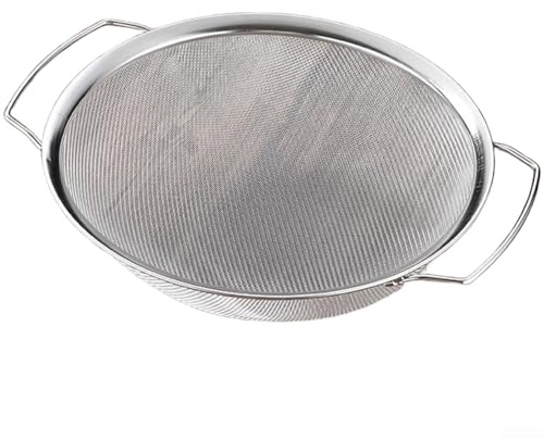 Schiumarola per olio, filtro a rete in acciaio inox, manico esteso per friggere in profondità l'olio da cucina e filtrare l'olio (E)
