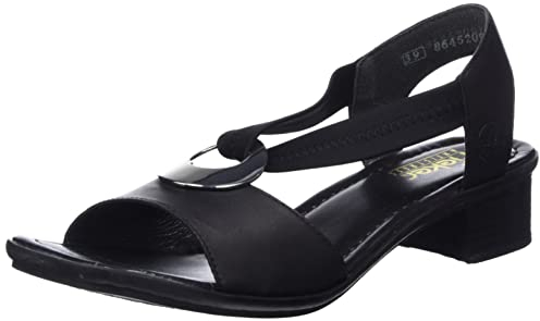 Rieker Damsandaler 62662, damtofflor, Svart 01, 38 EU