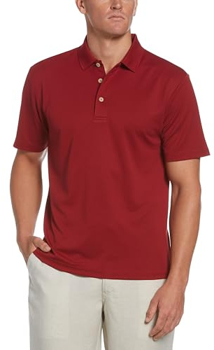 Cubavera Men's Essential Textured Performance Polo Shirt, Moisture-Wicking Technology, Regular Fit (Size Small-5x Big & Tall), Biking Red, XL