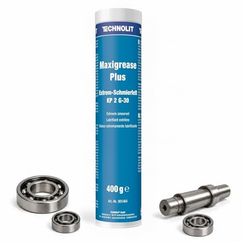 TECHNOLIT Maxigrease Plus Schmierfett 400g | Hochdruckfett KP 2 G-30 | Fettkartusche für Fettpresse | Lagerfett für Wälzlager & Gleitlager | Hochleistungsfett Industrie & Landmaschinen