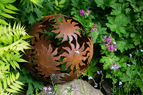 Dekokugel, Rost Ø 30cm Sonne Deko-Kugel Gartenkugel Edelrost Kugel