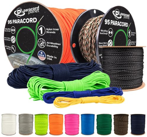 Paracord Planet Paracord Typ 95 – strapazierfähige Nylon-Bastelschnur – ideal für Armbänder, Schlüsselbänder und mehr!