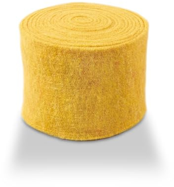 Hochwertiger & Widerstandsfähiger Filz – Breite 15cm / Länge 5m - Topfband/Bastelfilz/Wollfilz – Große Farbauswahl – Dehnbar & Druckelastisch – Tischdekoration Ostern/Weihnachten (Dottergelb)