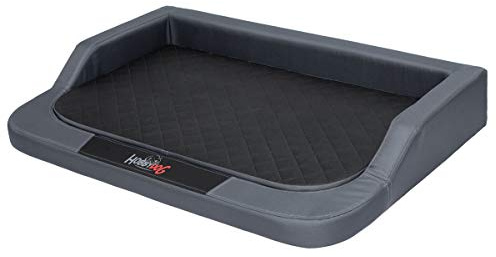 millybo MEDICO Standard orthopädisches Hundebett für kleine mittelgroße und große Hunde (L (75 x 50 cm), grau mit schwarz)