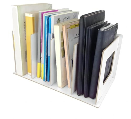 VIFER Bücherregal aus Holz, DIY Desktop Bücherregal Aufbewahrung Zeitschriftenhalter DVD Lagerung Magazin Halter für Studenten Kinder Erwachsene Büro Schule Arbeitszimmer