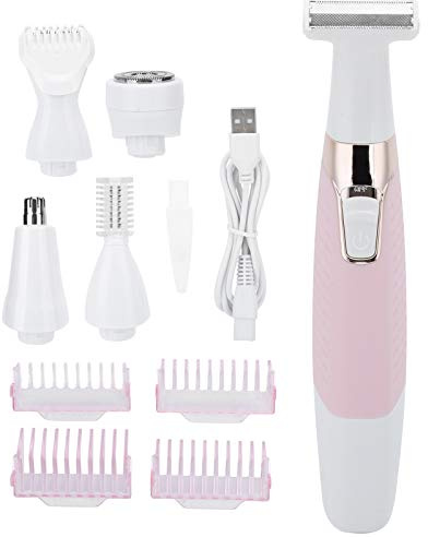 Elektrorasierer für Frauen, 5-in-1 Epilierer Trimmer Körperrasierer für Gesicht, Augenbrauen, Nasenhaar, Beine, Achselhöhlen und Bikinizone