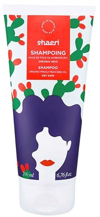 Shaeri - Shampoing nourrissant à l’huile de pépins de figue de barbarie 200 ml - Cheveux secs et bouclés - Hydratation et nutrition - Ingrédients naturels, doux et sans sulfates - Régénère et purifie