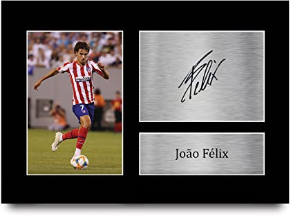 HWC Trading A4 Joao Felix Atletico Madrid Regalos Impresos Imagen De Autógrafo Firmado Para Los Aficionados Al Fútbol Y Partidarios