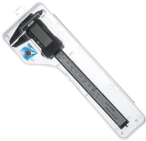 Bestgle Digitaler Messschieber, Genauigkeit ±0,2 mm, LCD-Bildschirm, elektronisch, digital, Kohlefaser, Mircometer, Lineal, Messwerkzeug für Längenbreite, Tiefenmessung, 150 mm