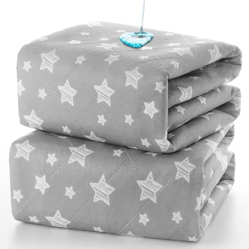 Waterproof Bed Pads Washable 34 x 36 (2 Pack), Absorbent Chuck Pads for Incontinence, Washable Pee Pads for Dogs, Waterproof Mattress Protector for Seniors, Bedwetting Kids, Hospitals, Pets