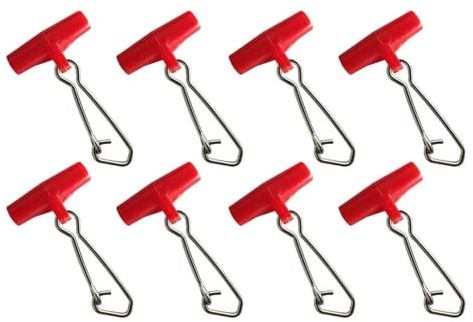 NA 40 piezas de línea de pesca deslizadores de acero inoxidable en forma de T línea de pesca pivotantes de bloqueo de peso deslizadores de pesca clip para pesca en el mar, rojo