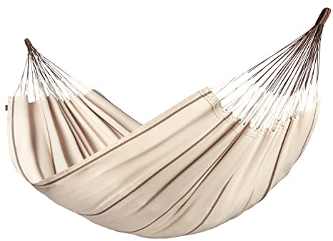 LA SIESTA® Modesta Nougat - Klassische Doppel-Hängematte aus Bio-Baumwolle
