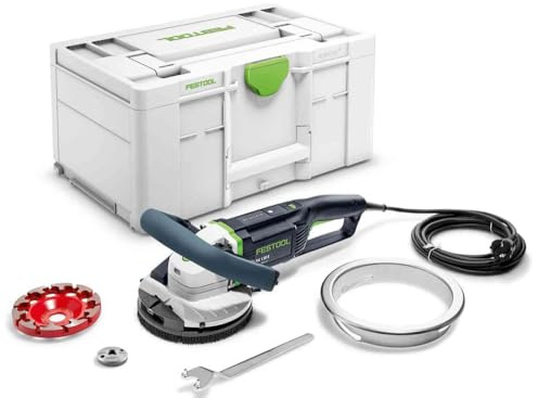 Festool Sanierungsschleifer RG 130 E-Set DIA ABR RENOFIX (mit Diamantscheibe, Führungstisch, Spannflanschgarnitur, Stirnlochschlüssel, Klettverbinder), im Systainer