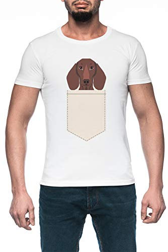 Pfeifer - Dackel, Weener Hund, Wiener Hund, Haustier Porträt, Wurst Hund, Haustier Herren Weiß T-Shirt Kurzarm Men's White T-Shirt 4XL
