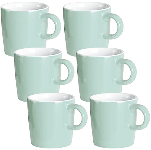 homEdge Mini Pro - Tazzine da caffè in ceramica, 120 ml, per espresso, tè, set da 6, colore: turchese