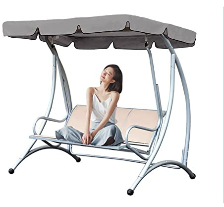 SJASD Hollywoodschaukel Dachbezug 2 3 Sitzer, Schaukeldach Ersatz-Bezug ​für Gartenschaukel,Universal Ersatzdach Sonnendach für Terrasse Gartenschaukel,Wasserdicht 210D Oxford Stoff