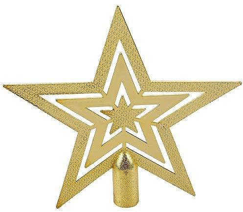 GLADFRESIT Golden Glitter Star Tree Topper - 20cm Christmas Decoration