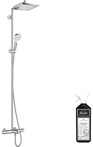 Hansgrohe Colonne Bain Douche thermostatique Crometta E 240 chromée + nettoyant Briochin