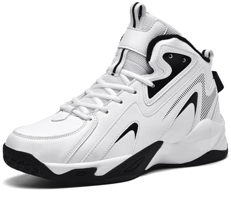 Uhclrr Herren Basketball Schuhe Sportschuhe Kinder Sportschuhe Indoor Schuhe Outdoor Laufschuhe(48 EU, White)