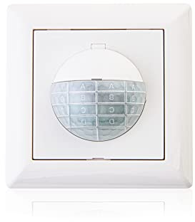 HUBER Rilevatore di movimento Motion 15R PIR 190° per interni I Rilevatore di movimento da incasso – Sensore di movimento con interruttore, anche per serie di interruttori [55 x 55 mm], uscita