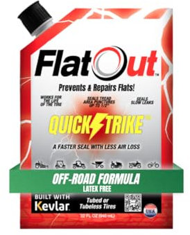 FlatOut Flat Out QuickStrike Tire Sealant Off-Road Formula - Prevent Flat Tires, Seal Leaks, Contains Kevlar, 32-Ounce Bag