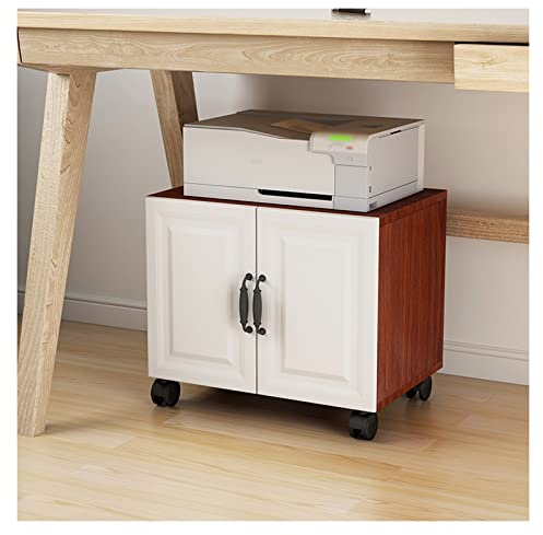 Druckerständer Mobiler Druckerständer unter dem Schreibtisch, Aktenschrank, moderner rollender Druckerständer mit Stauraum, Büro-Arbeitswagen aus Holz mit Rollen, Druckertisch Druckerhalter ( Size : L
