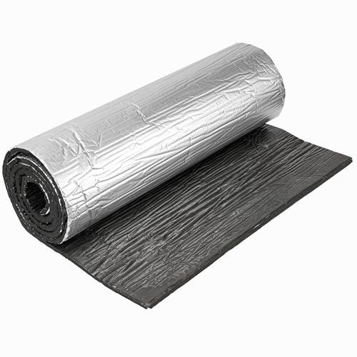PAMATIO Dämmmatte Auto Schallschutzmatte Isolierung Matte Schaumstoff, selbstklebende Mattenrolle, Feuerfest, Feuchtigkeitsfest, Wasserdicht, 200cm*50cm*10mm