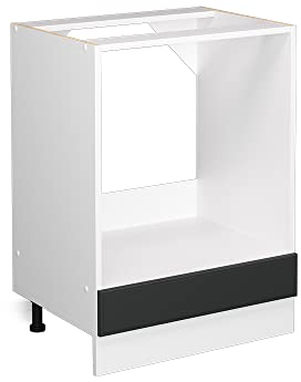 Vicco Herdumbauschrank R-Line, Anthrazit Landhaus/Weiß, 60 cm, AP Eiche