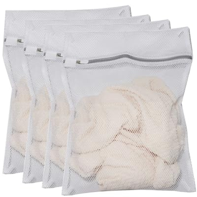 4 stycken tvättnät, 30 x 40 cm tvättpåsar med dragkedja för skydd känslig tvätt reseorganisationsväska för kläder, jeans, badhanddukar, lakan